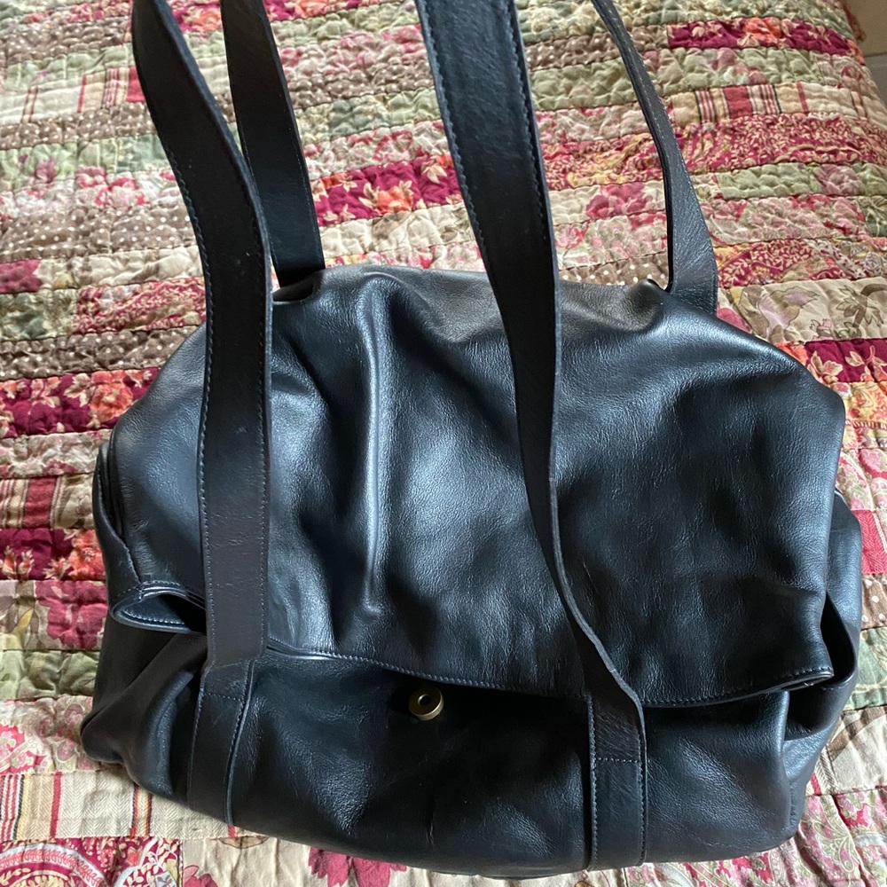 Eileen Fisher Black Leather Bag